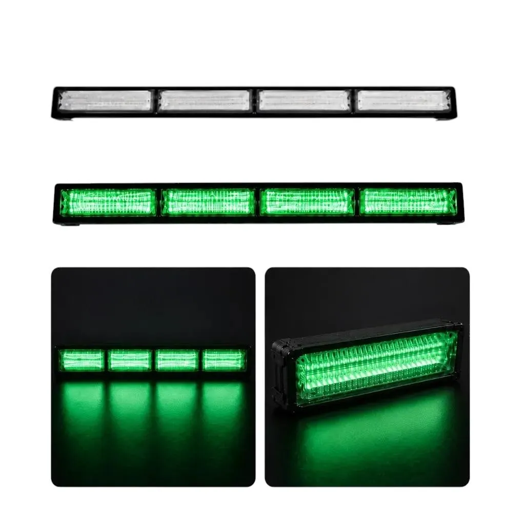 Barra LED verde de 4 paneles cob con funciones
