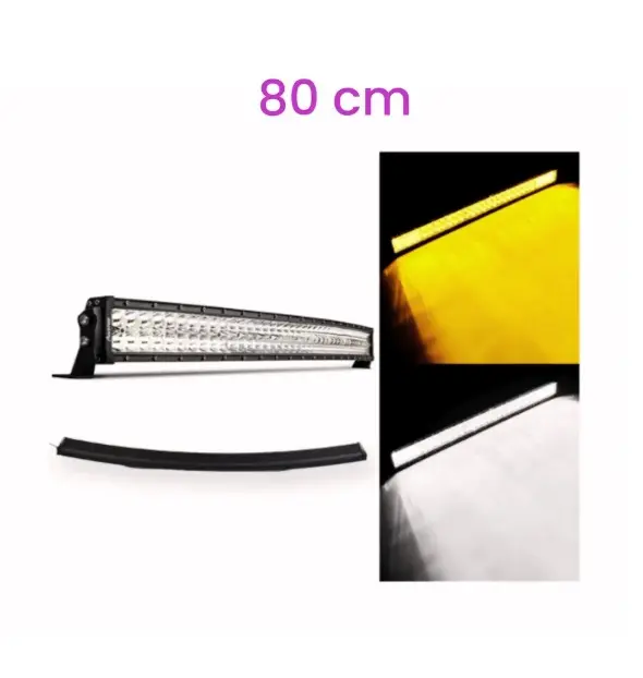 Barra LED curva bicolor (blanco/ámbar) 80cm
