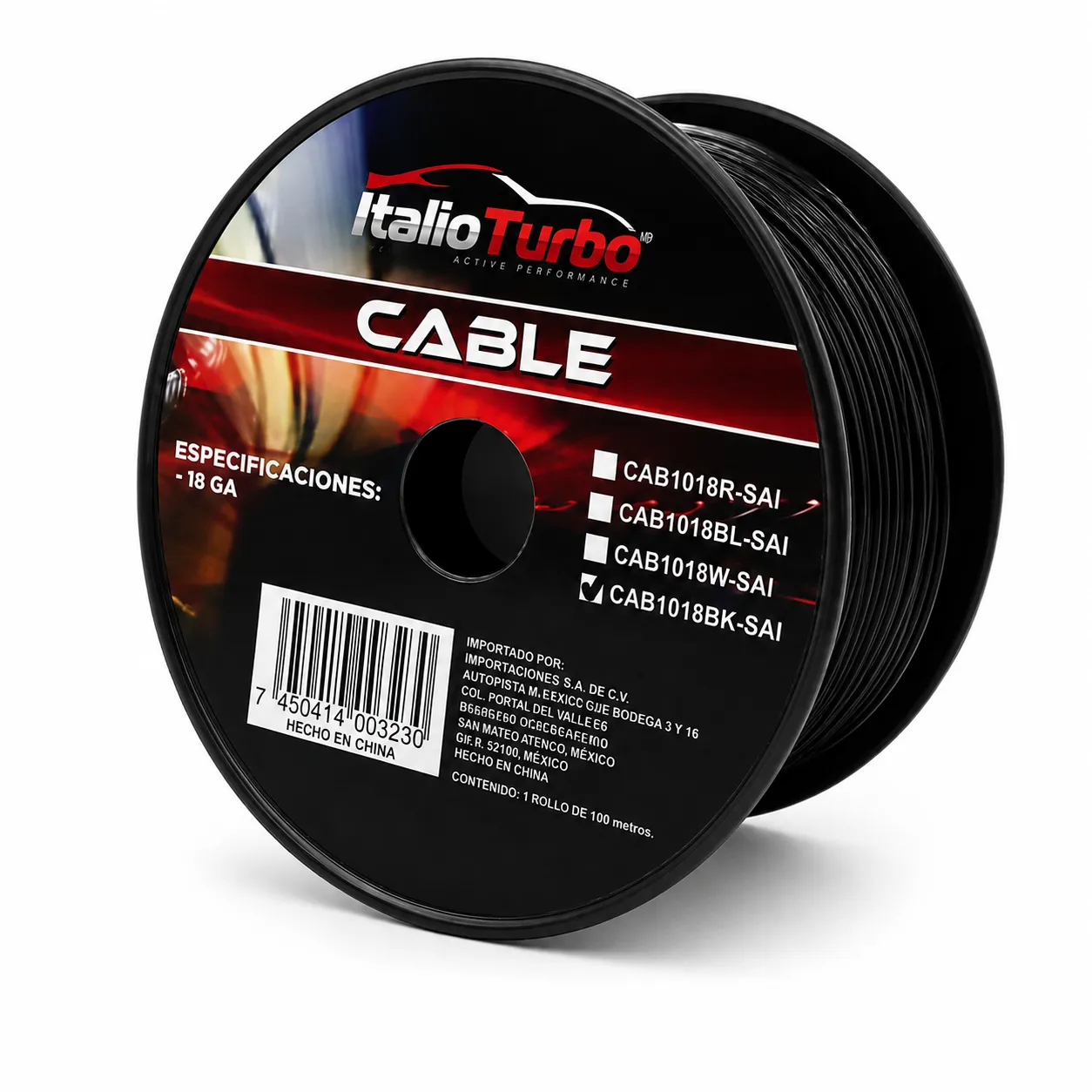 Cable negro para audio e instalación LED rollo de (100m)