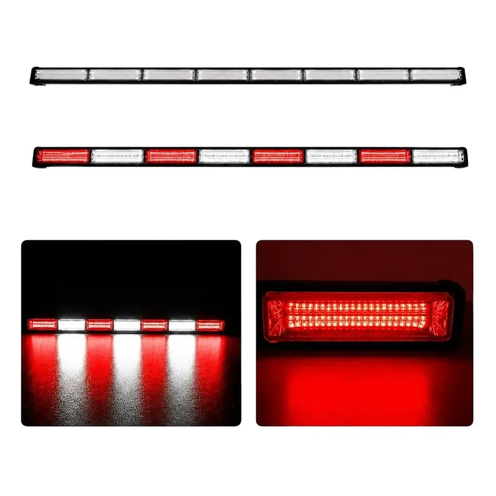 Barra LED blanca/roja de 8 paneles cob con funciones