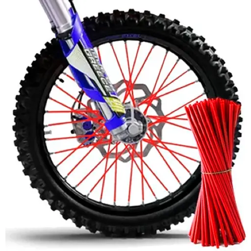 Cubre rayos rin de motocicleta rojo