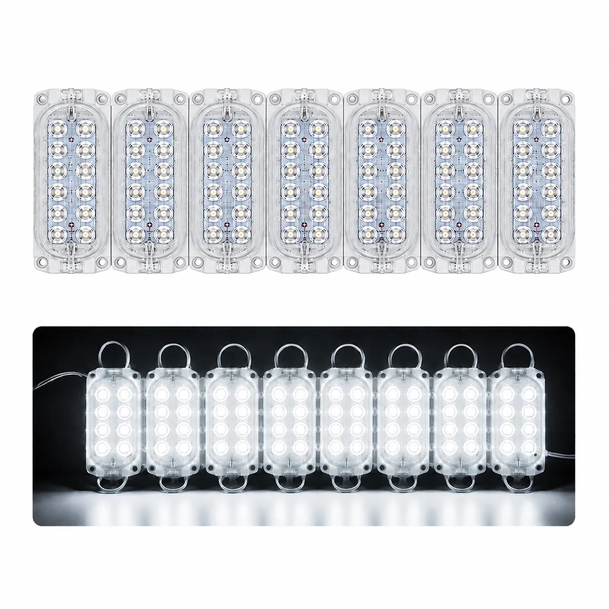 Módulo blanco  de 12 LED nueva generación tira de 10 piezas
