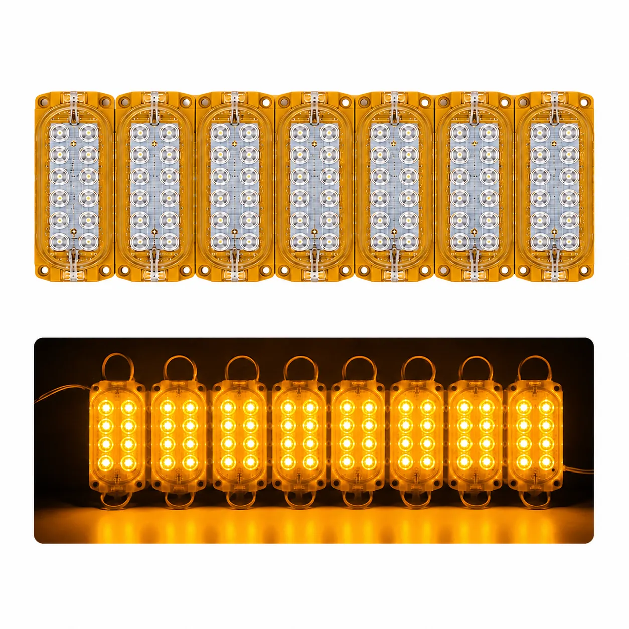 Módulo amarillo de 12 LED nueva generación tira de 10 piezas