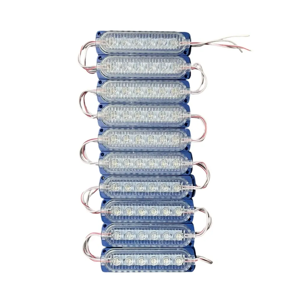Modulo azul de 6 LED con cristal y lupas tira de 20 piezas