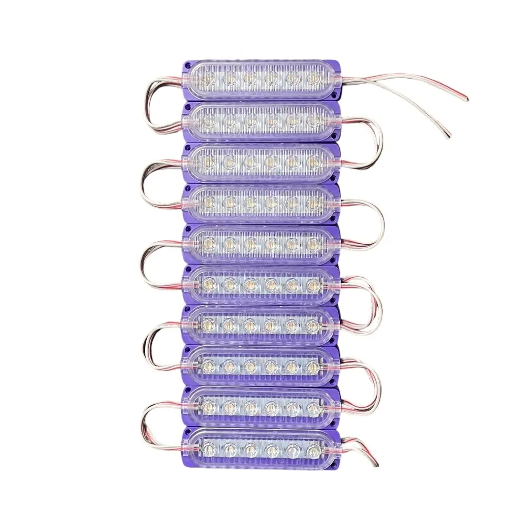 Modulo morado de 6 LED con cristal y lupas tira de 20 piezas