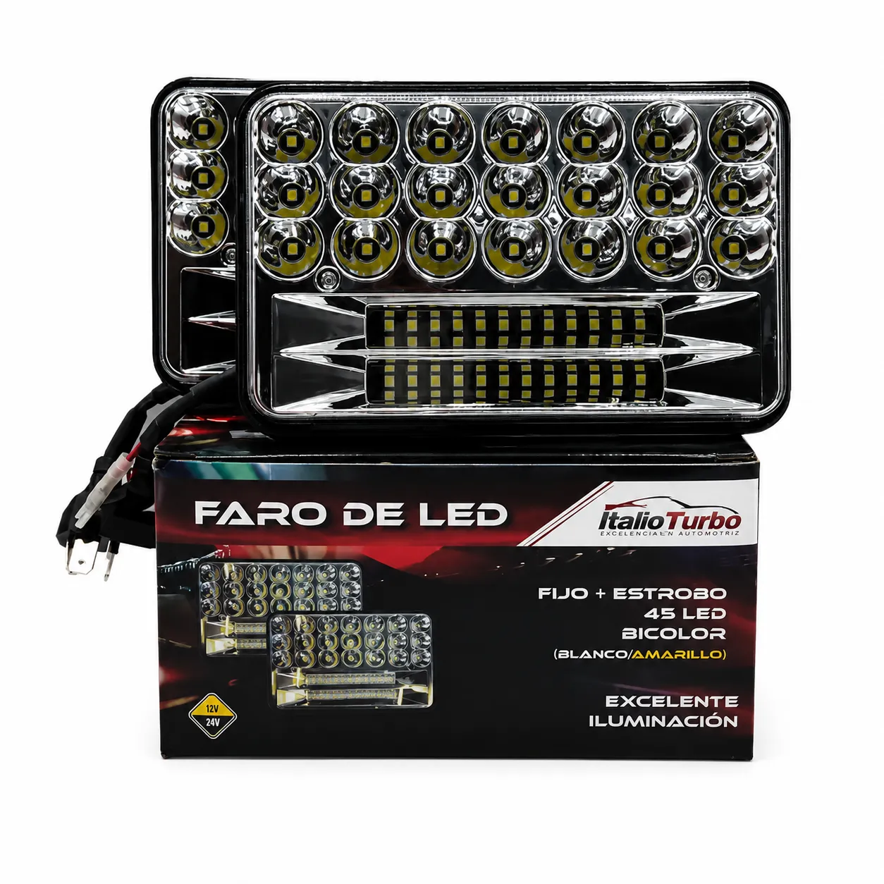 Unidad de 5 pulgadas luz blanca y direccional  código patrulla 
