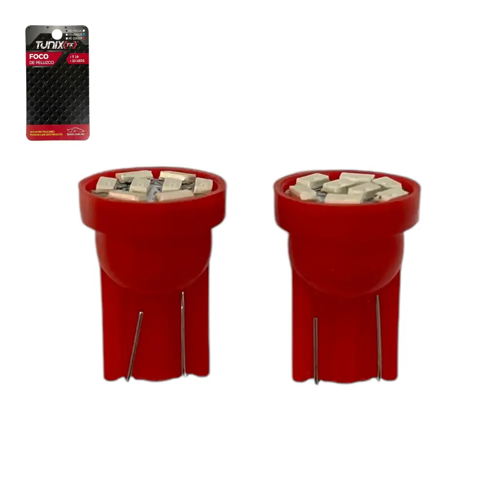 Foco de pellizco rojo con 8 LED