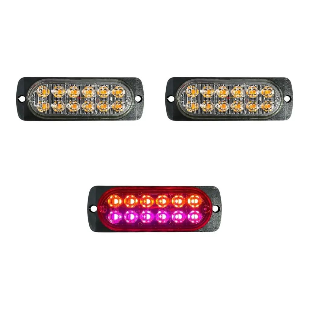 Estrobo de 12 LED ámbar/purpura 