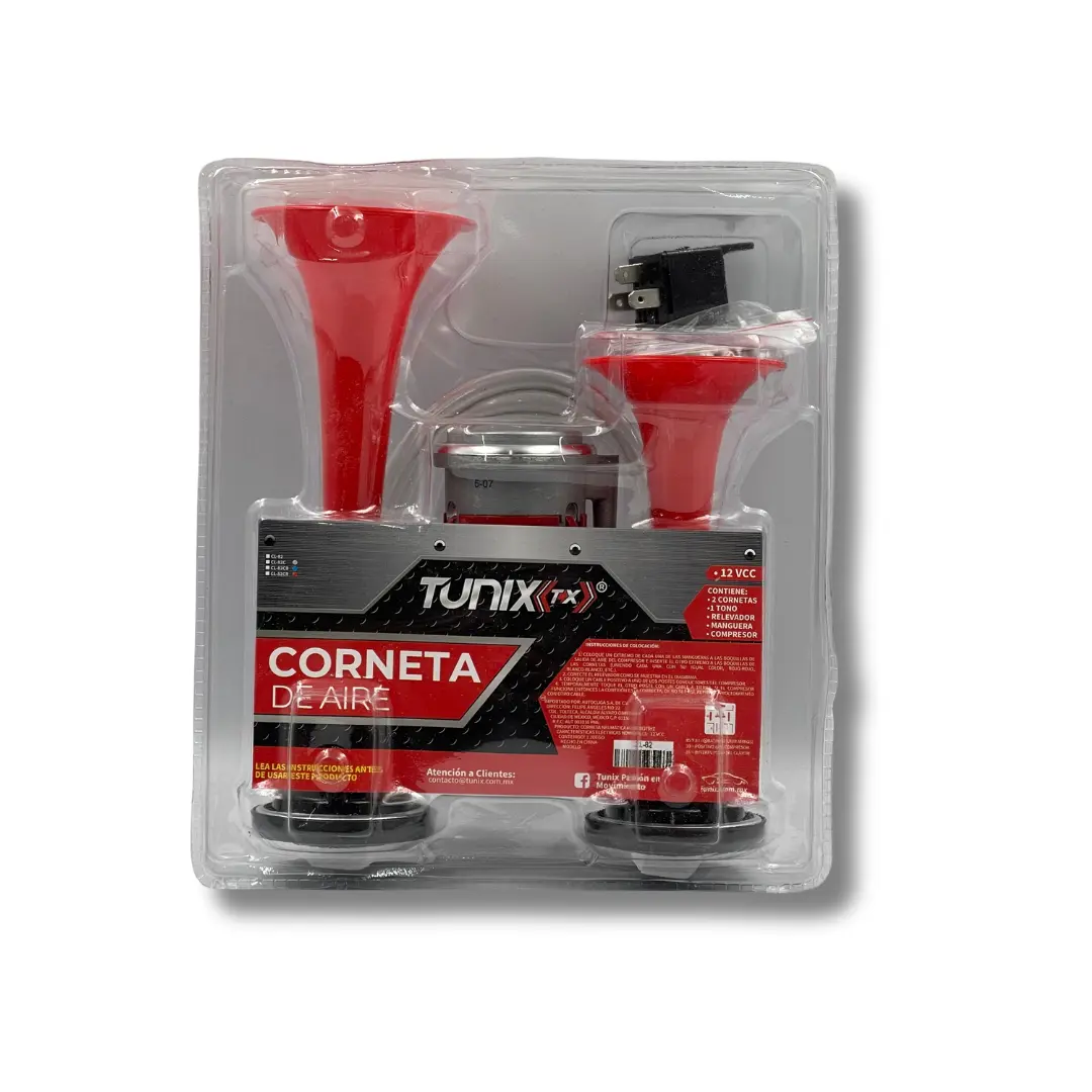 Corneta de Aire Roja / Doble Campana / Un tono