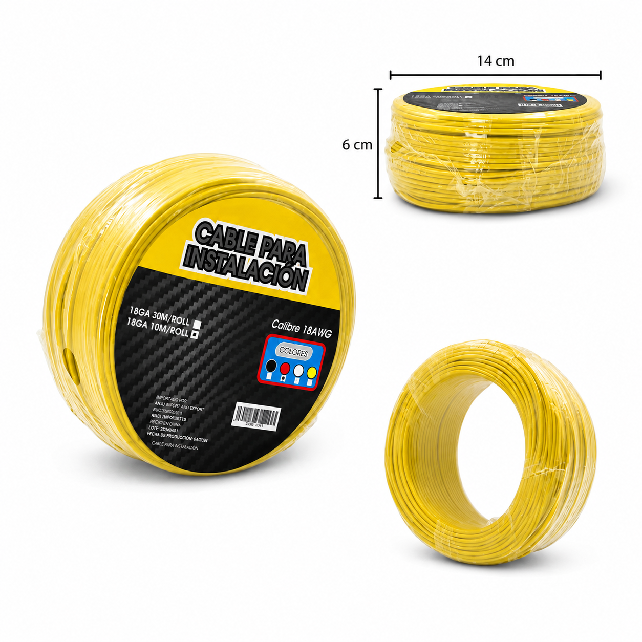 Cable para instalación rojo de calibre 18/100 M