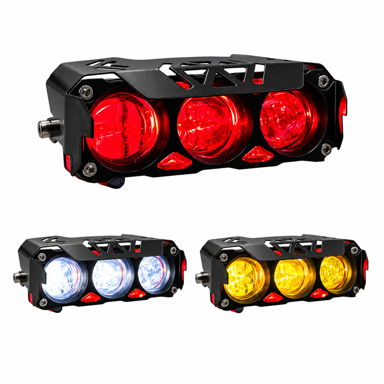 Faro LED para moto con 3 lentes y funciones — foto 1 de 2