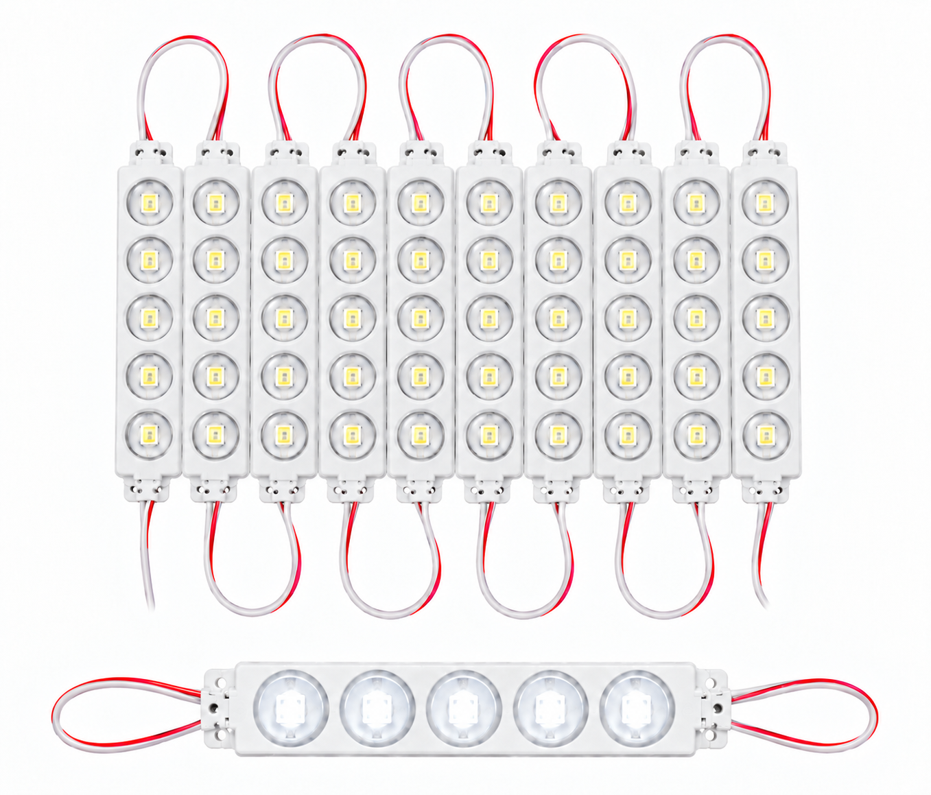 Módulo con 5 LED blanco (tira de 10 piezas)