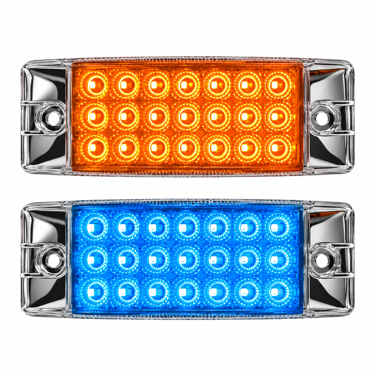 Plafón rectangular de 42 LED bicolor ámbar/azul — foto 1 de 2