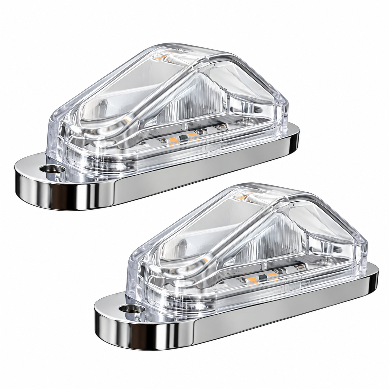 Plafón tipo piramide de 8 LED bicolor ámbar/verde mica transparente — foto 2 de 2
