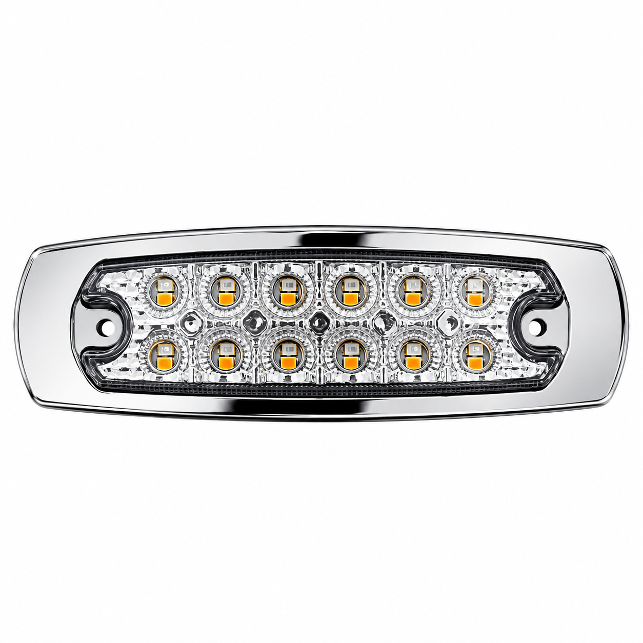 Plafón lateral de 24 LED bicolor ámbar/rojo base cromada — foto 2 de 2