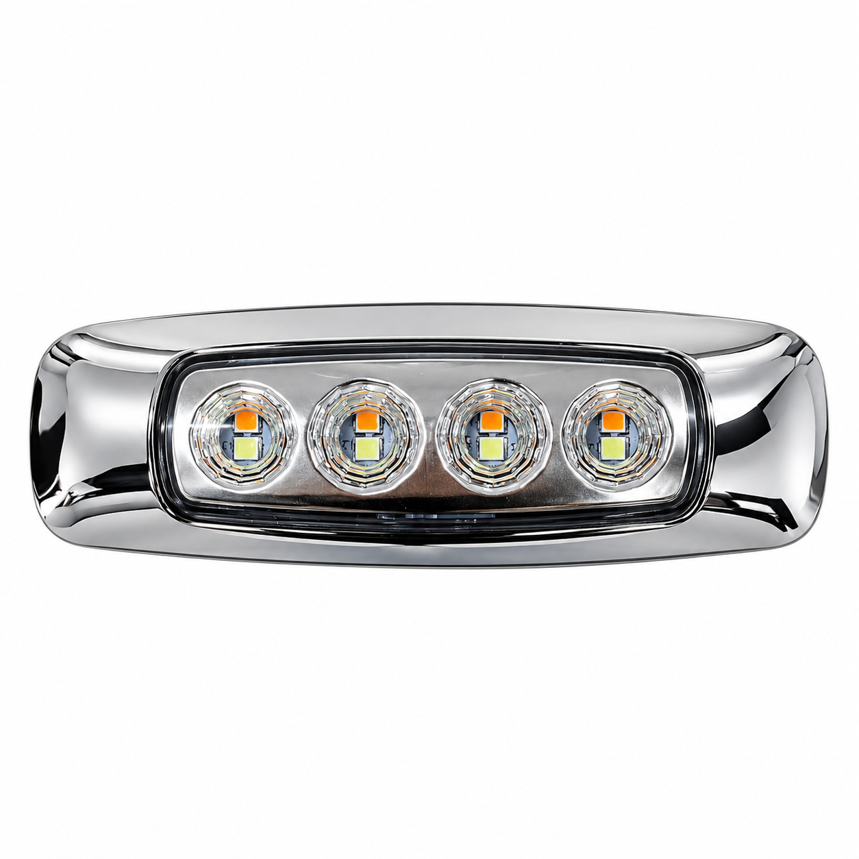 Plafón de 8 LED bicolor ámbar/azul base cromada — foto 2 de 2