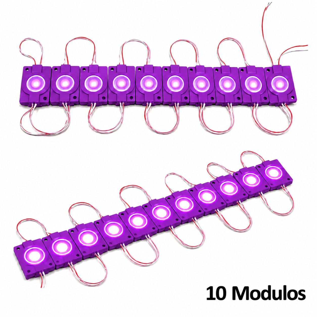 Tira de módulo LED morado plasma 10 piezas