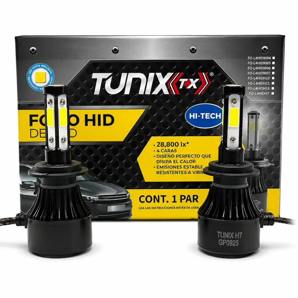 Foco LED de 4 caras H4 28,000 Lx