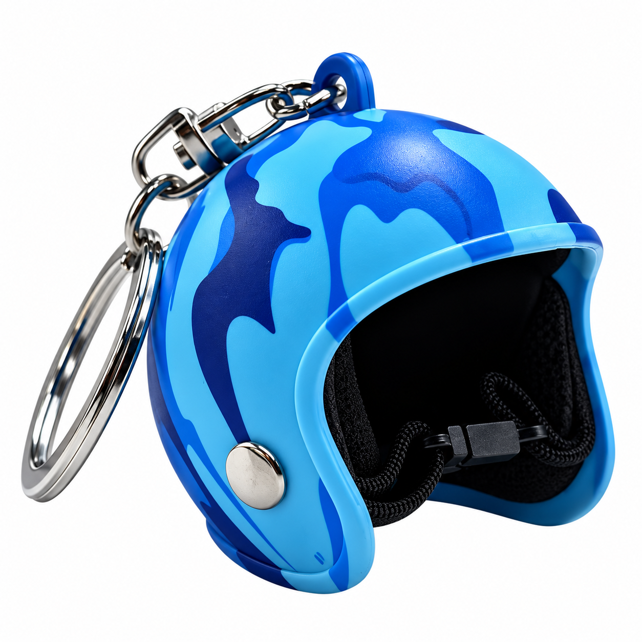 Llavero plástico de casco — Camuflaje azul