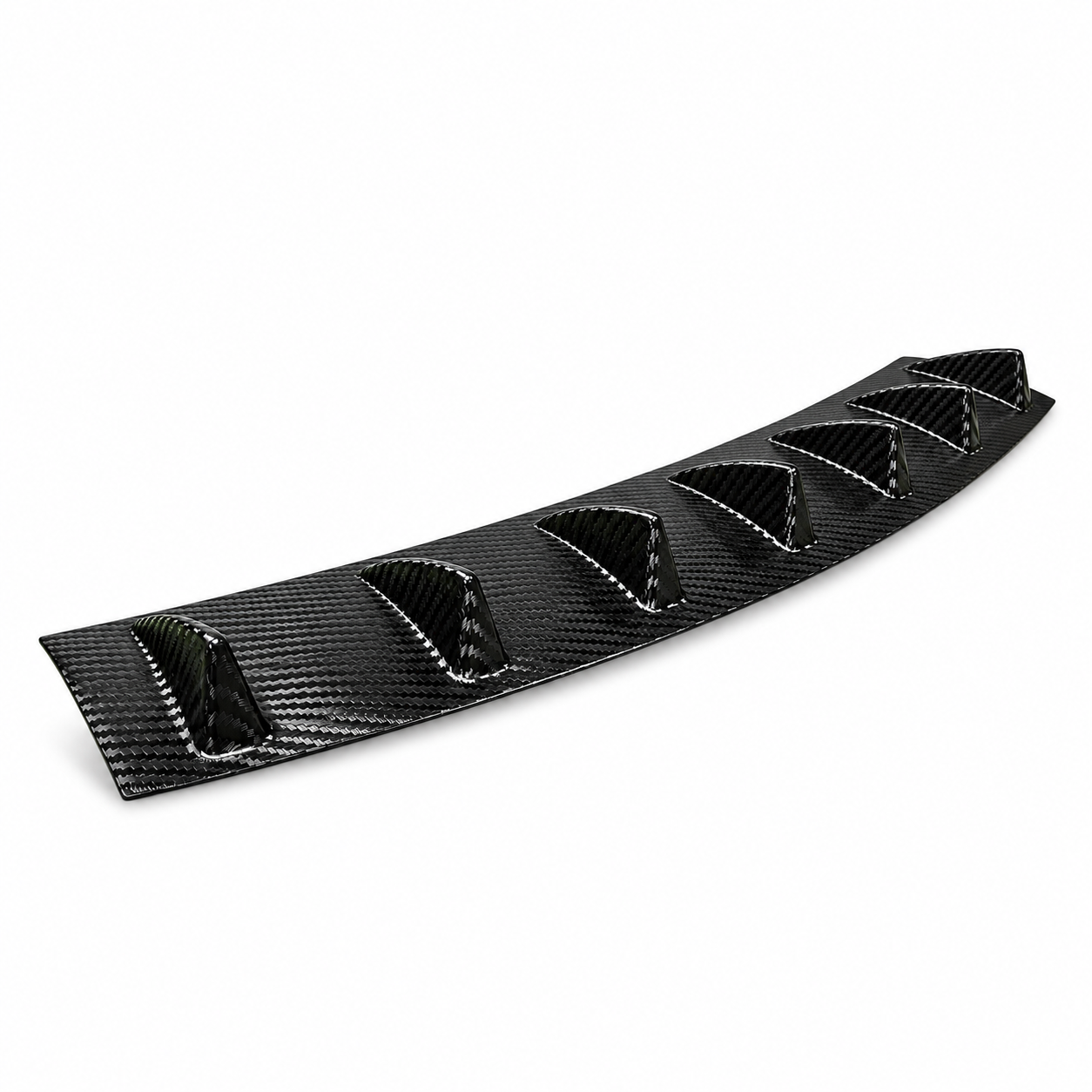 Difusor trasero universal con 7 aletas tipo fibra de carbono