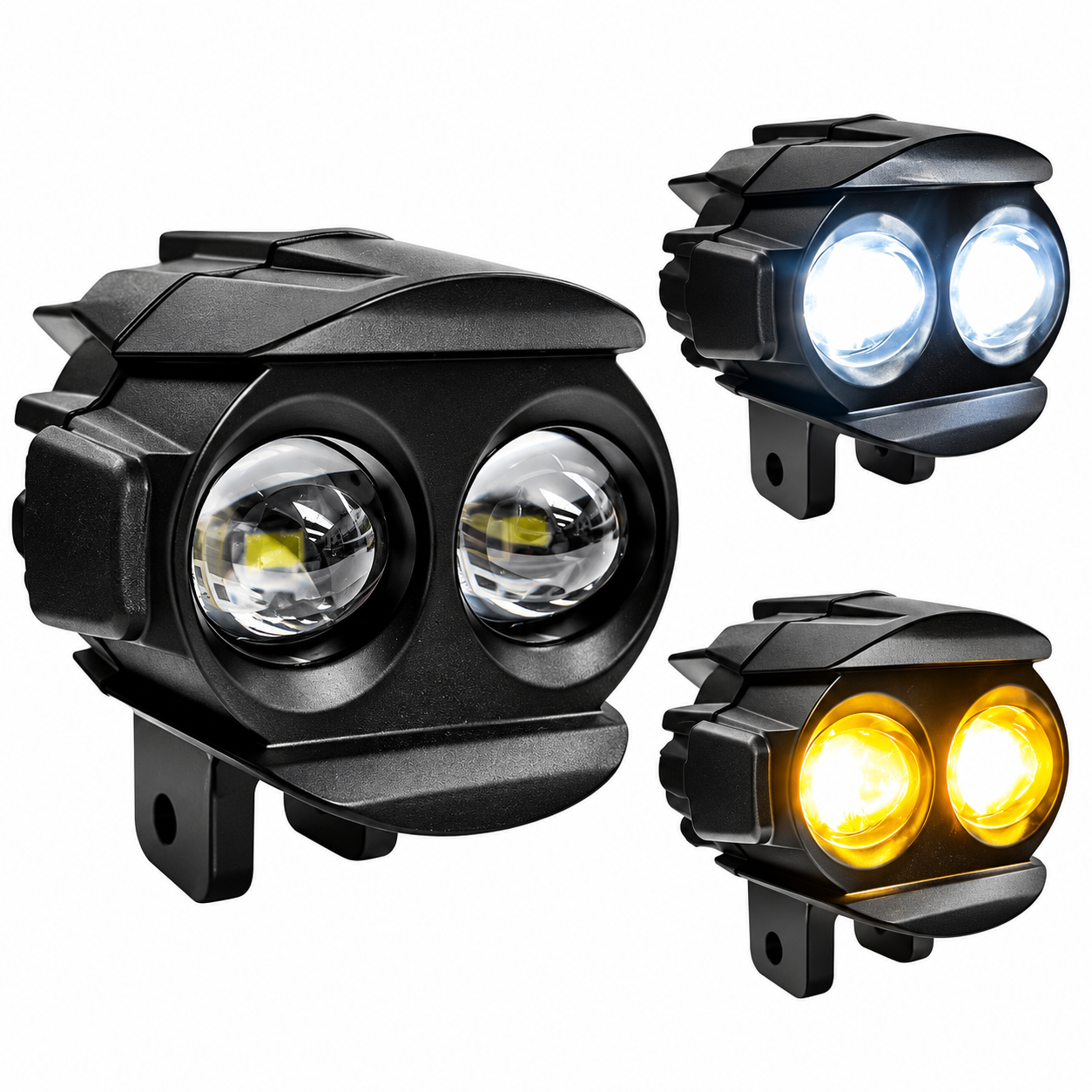 Faro con 2 hyperled con lupa y estrobo blanco/ámbar
