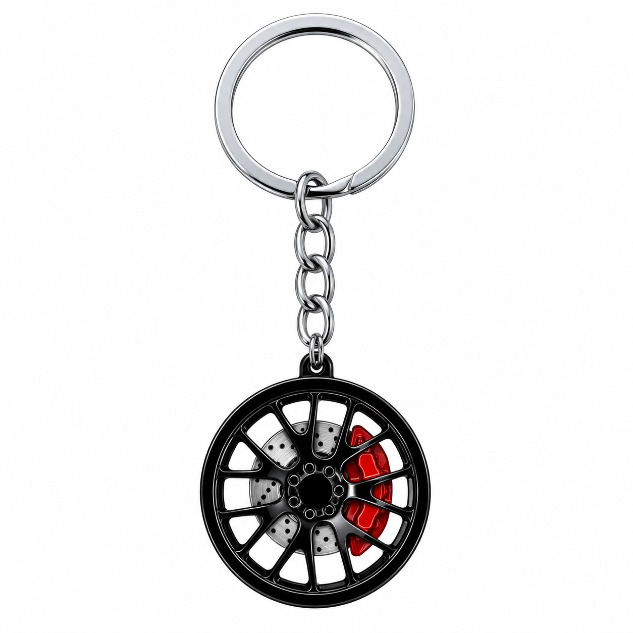 Llavero metálico de rin con logo Tunix — Gris