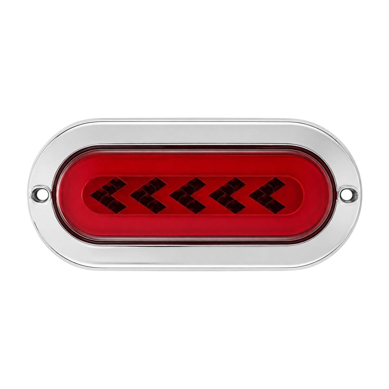 Plafón LED ovalado con flecha secuencial GLO  — Rojo