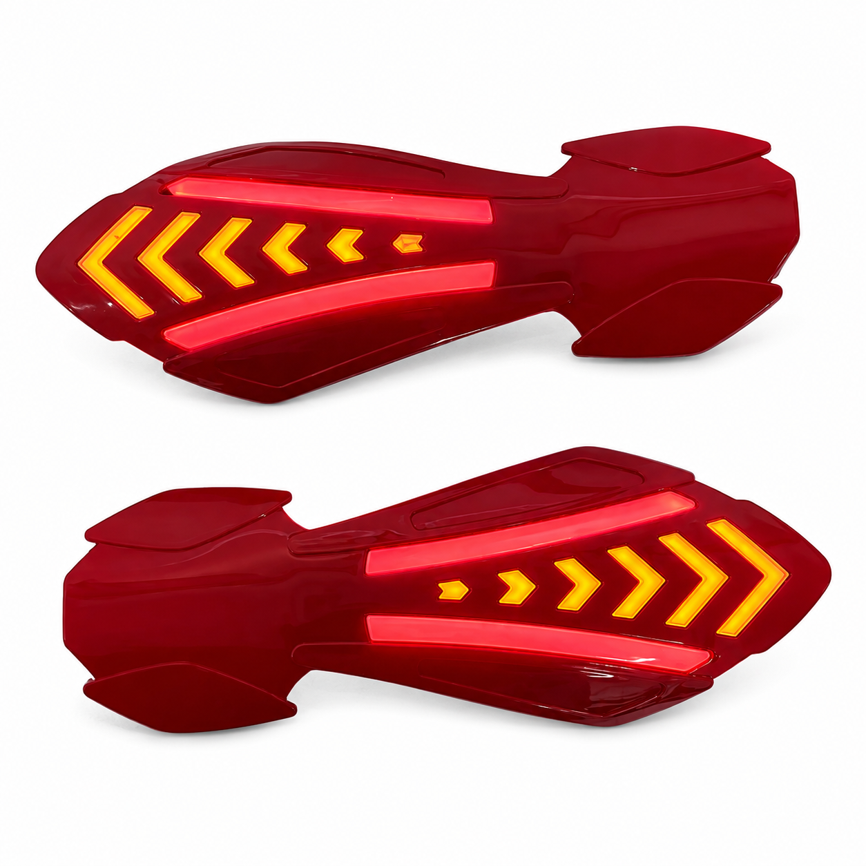 Cubrepuño para moto color rojo con luz fija y direccional secuencial — Rojo
