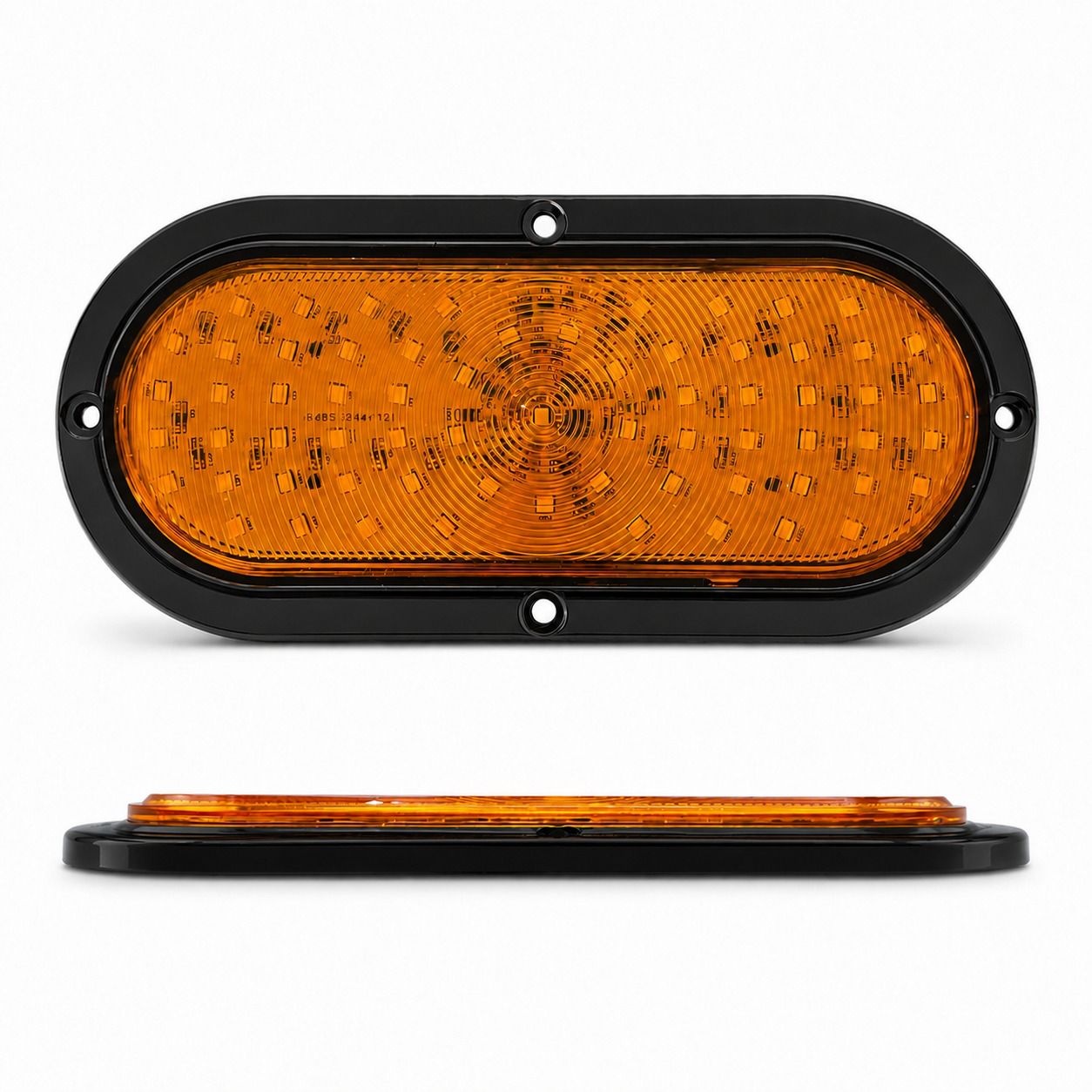 Plafón ovalado con borde negro con 66 LED · Ámbar