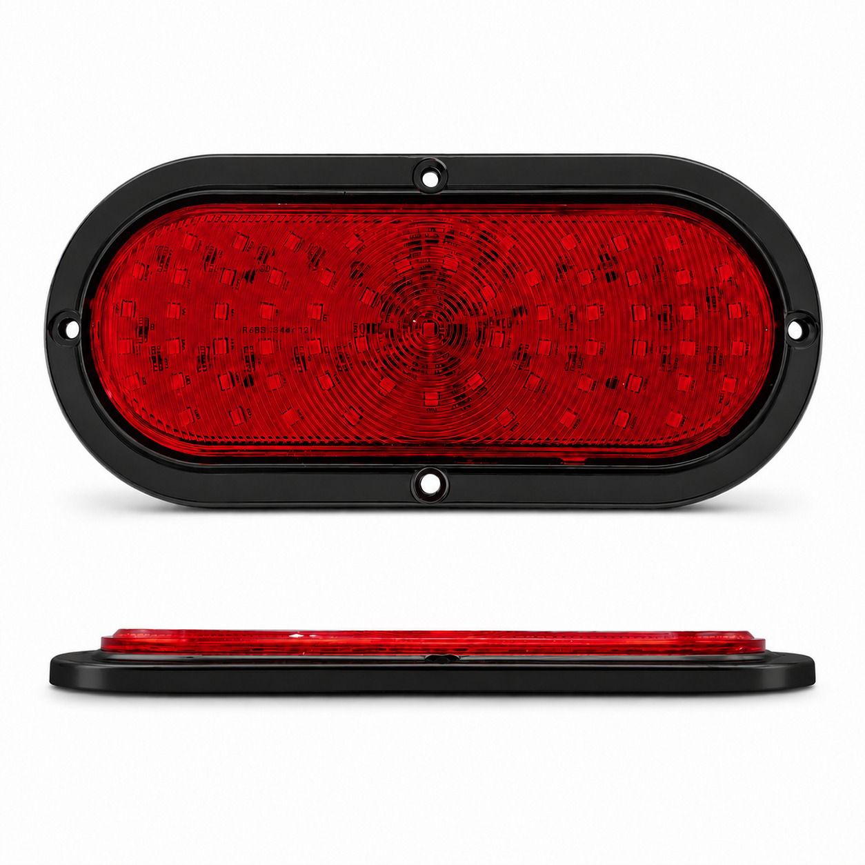 Plafón ovalado con borde negro con 66 LED · Rojo
