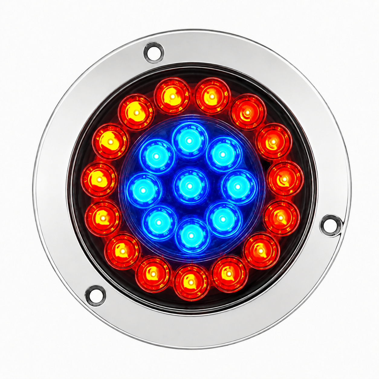 Plafón para camion 4" tipo flor — Azul/rojo