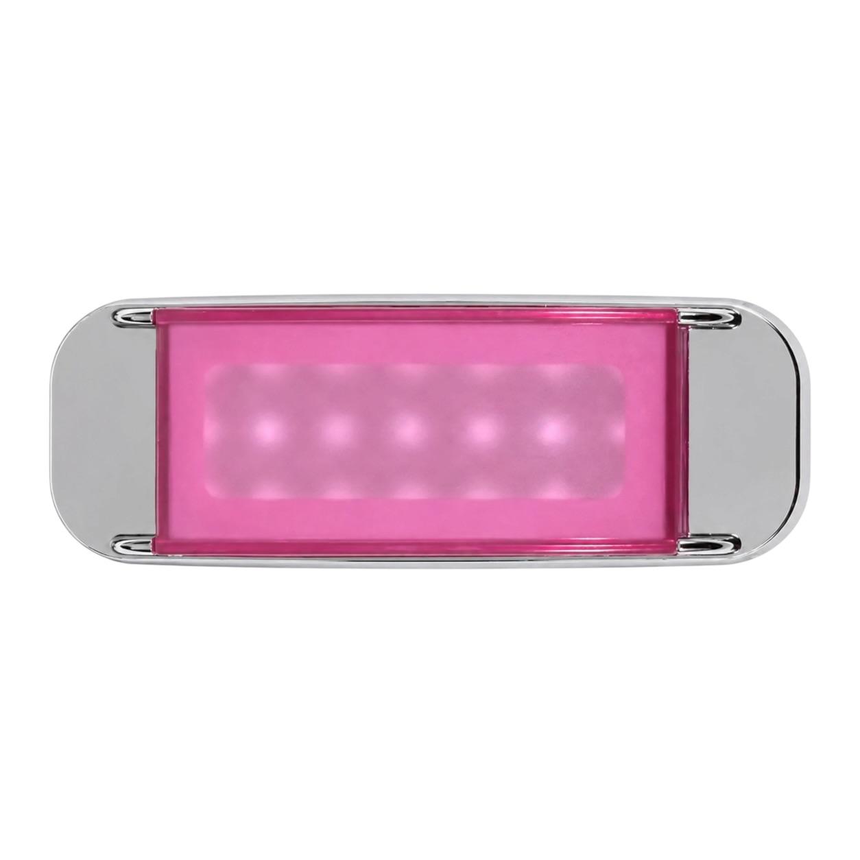 Plafón direccional de 12 LED con GLO y borde cromado  — Rosa