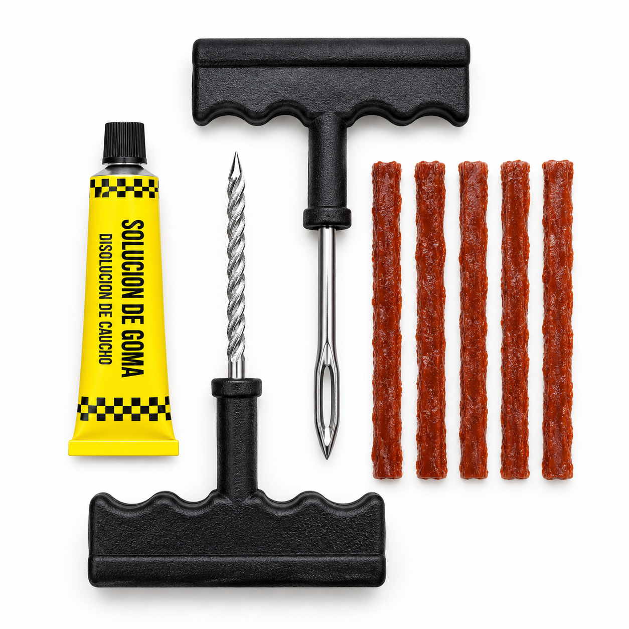 Kit de reparación de neumáticos para motocicleta (juego de 8 piezas)
