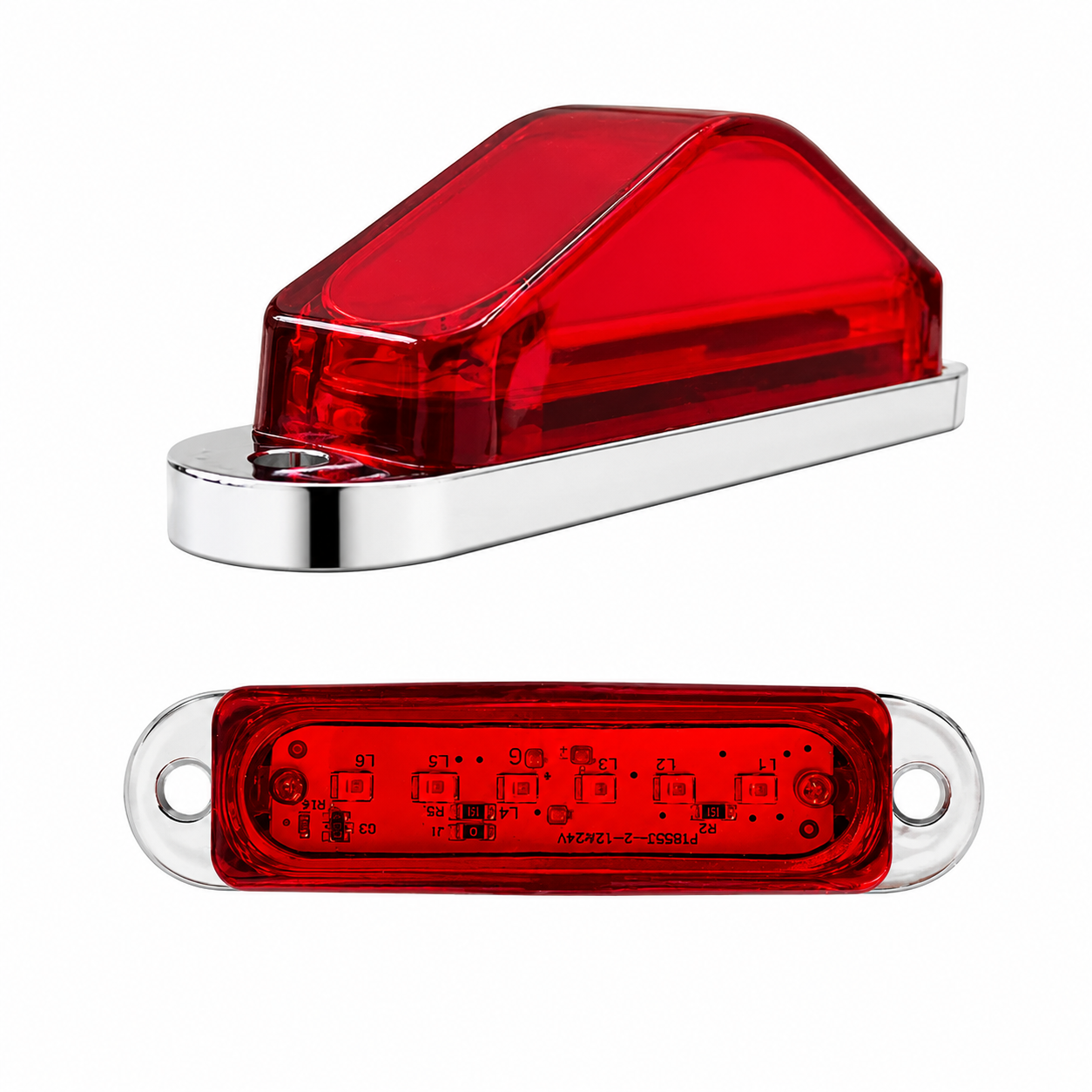 Plafón direccional azul multivoltaje de 6 LED tipo piramide — Rojo