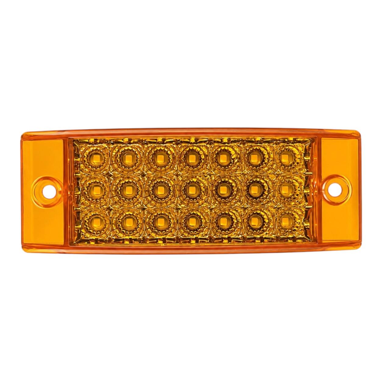 Plafón rectangular de 21 LED fijo y estrobo con función secuencial  — Ámbar