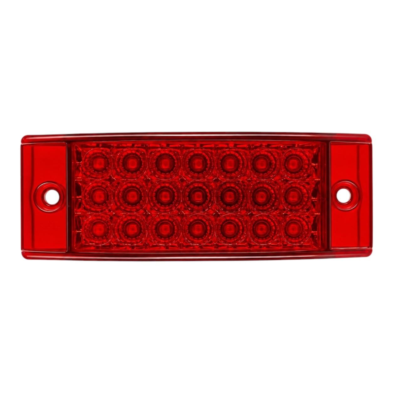 Plafón rectangular de 21 LED fijo y estrobo con función secuencial  — Rojo
