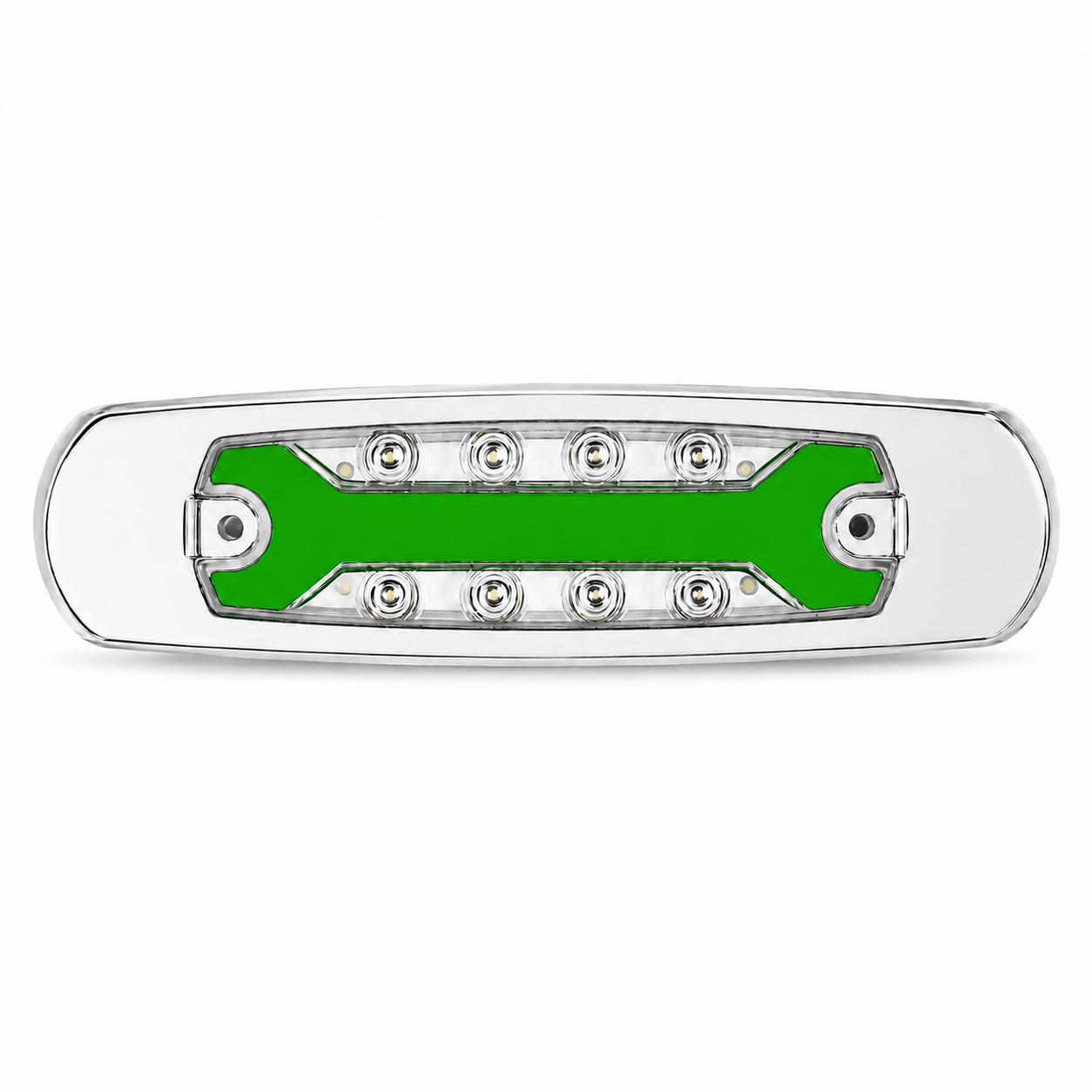 Plafón ovalado de 8 LED tipo Peter con "X" en GLO — Verde