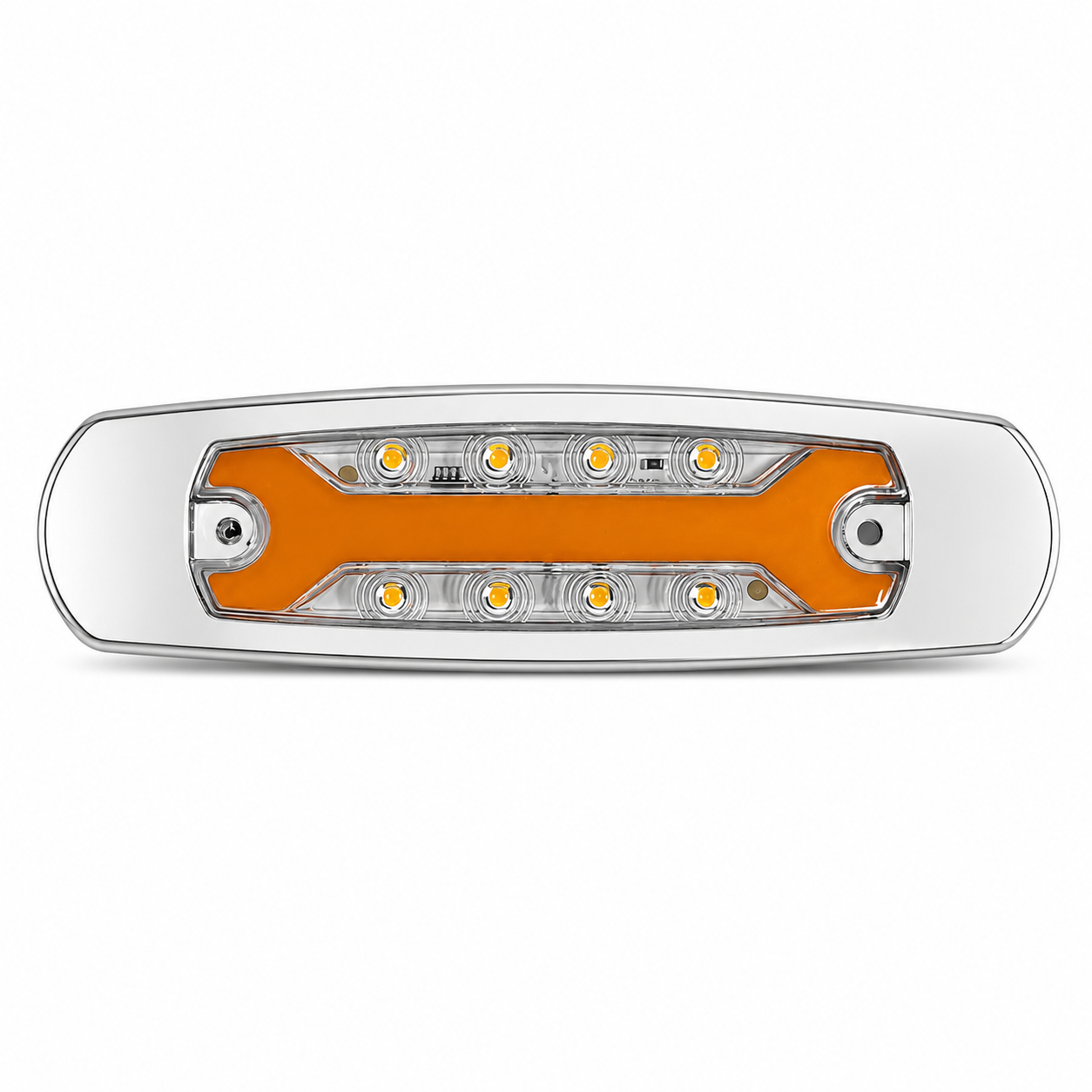 Plafón ovalado de 8 LED tipo Peter con "X" en GLO — Ámbar