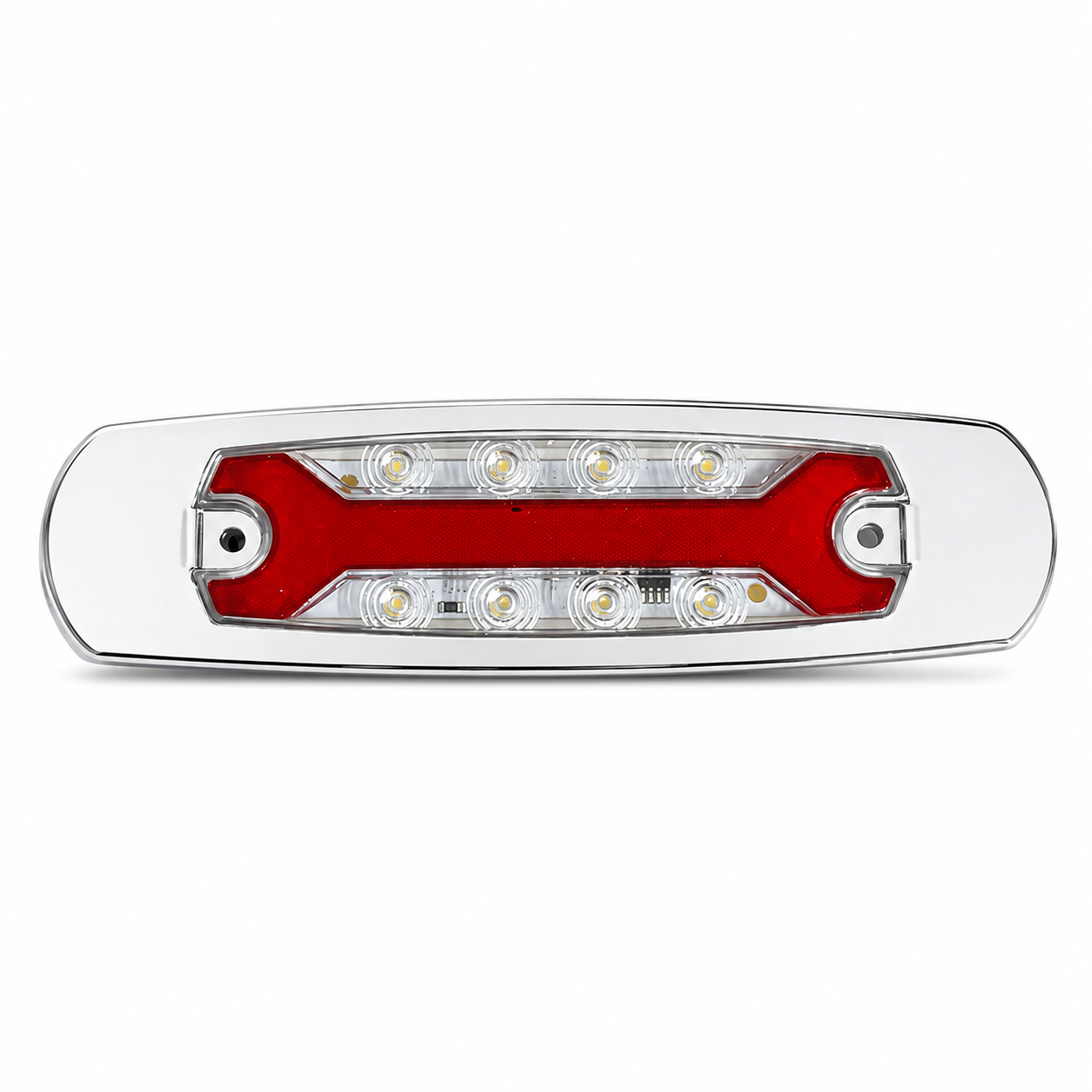 Plafón ovalado de 8 LED tipo Peter con "X" en GLO — Rojo