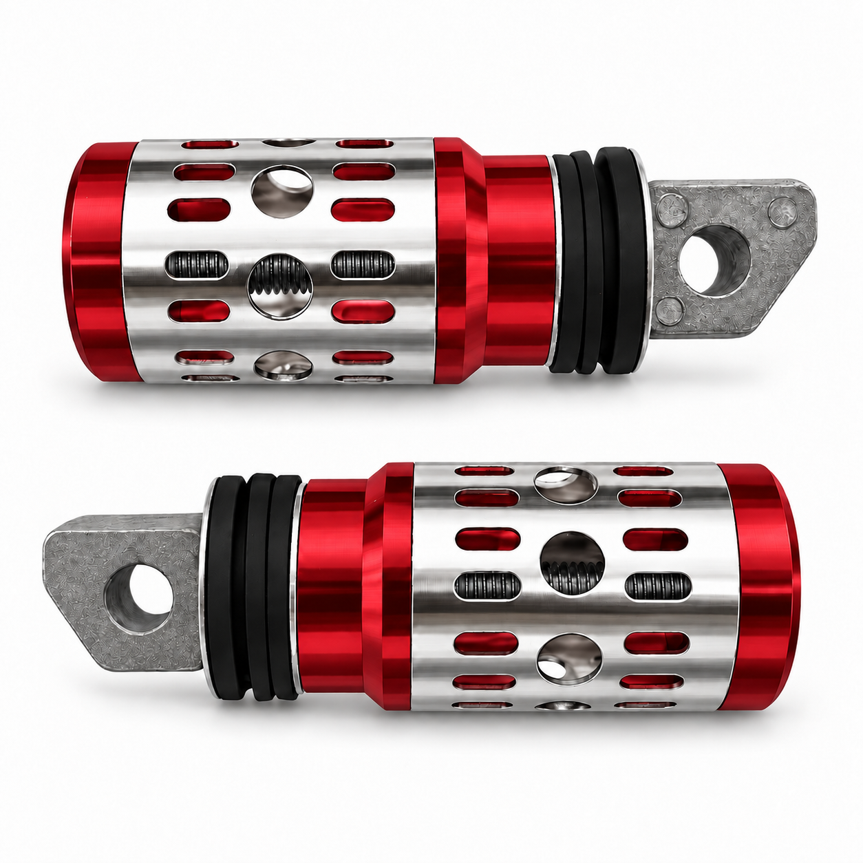 Pedal para moto de aluminio perforado colores disp. — Rojo