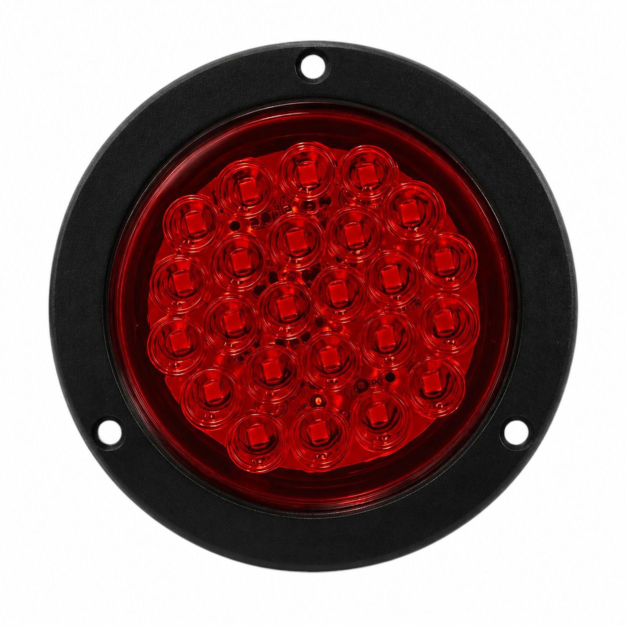 Plafón redondo de 24 LED con borde negro — Rojo