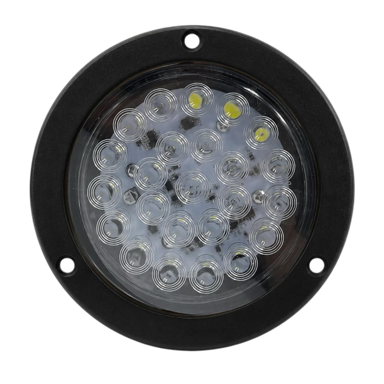 Plafón redondo de 24 LED con borde negro — Blanco