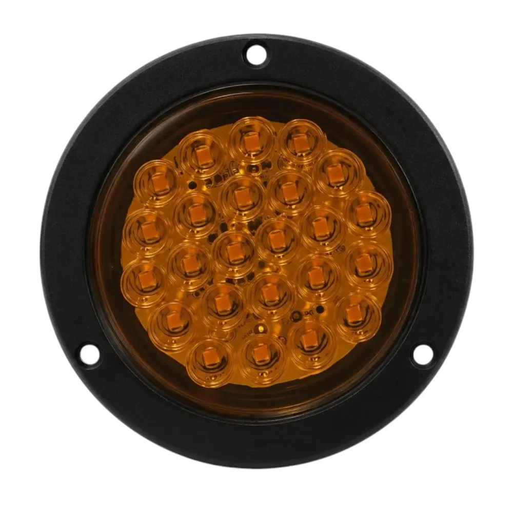 Plafón redondo de 24 LED con borde negro — Ámbar