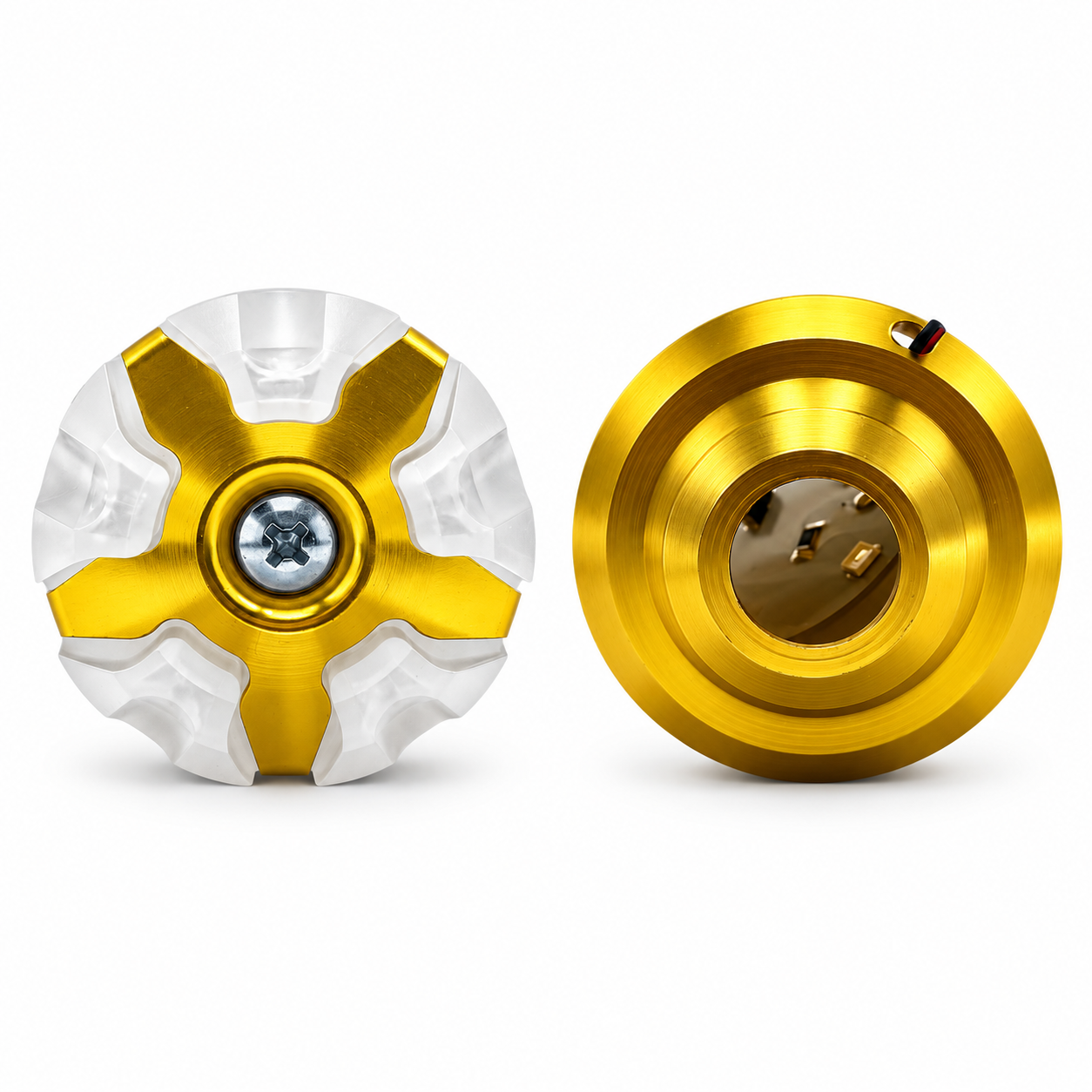 Slider para motocicleta con luz rgb y carcaza de color  — Dorado