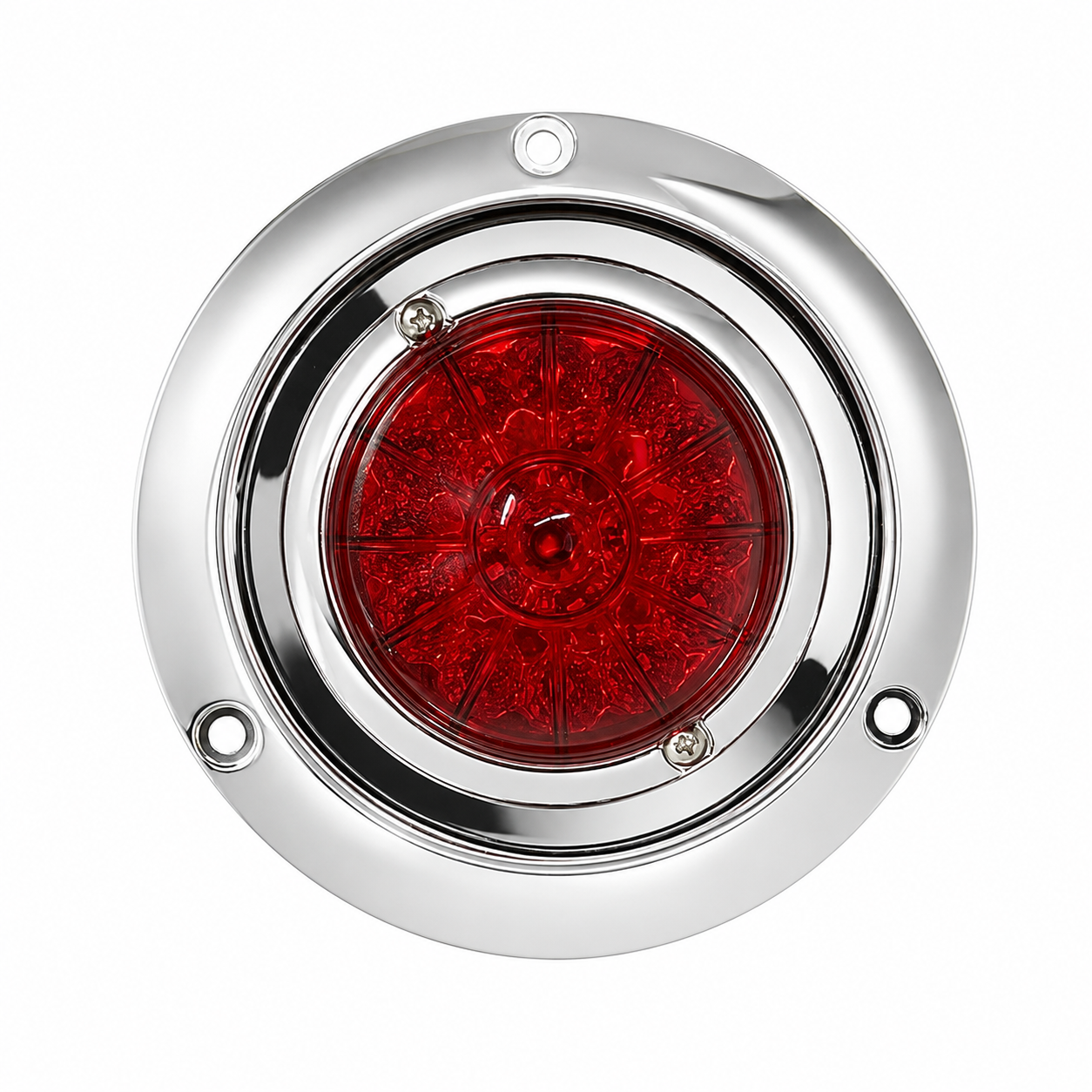 Plafón de 4” con contorno cromo de 18 LED — Rojo