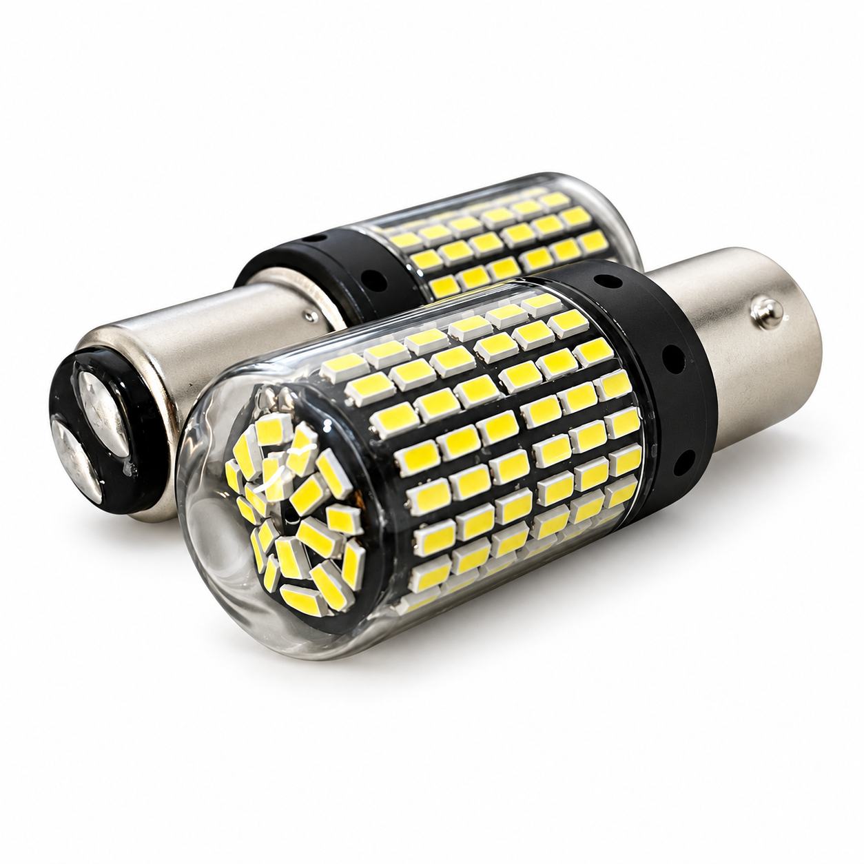 Foco multivoltaje de dos polos patas disparejas con 144 LED (1034) — Blanco