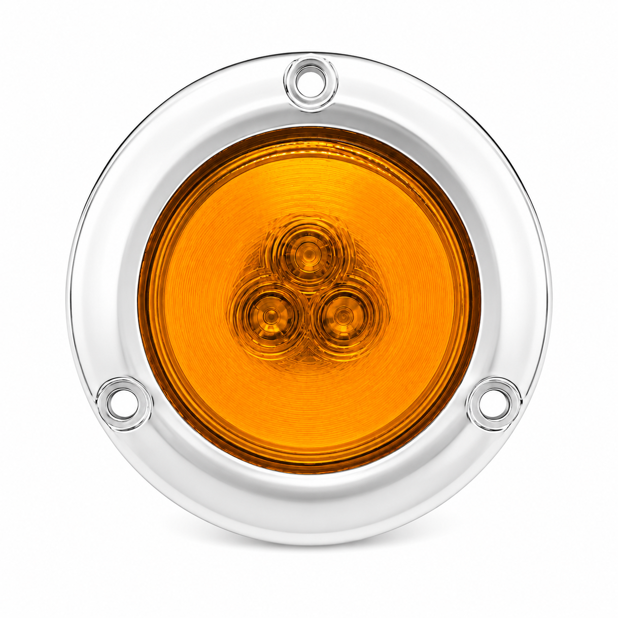 Plafón de 2.5" ámbar con contorno cromado y GLO