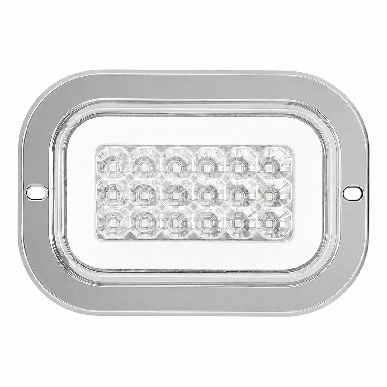 Plafón para camión de 18 LED con GLO y contorno cromado (12/24V)
