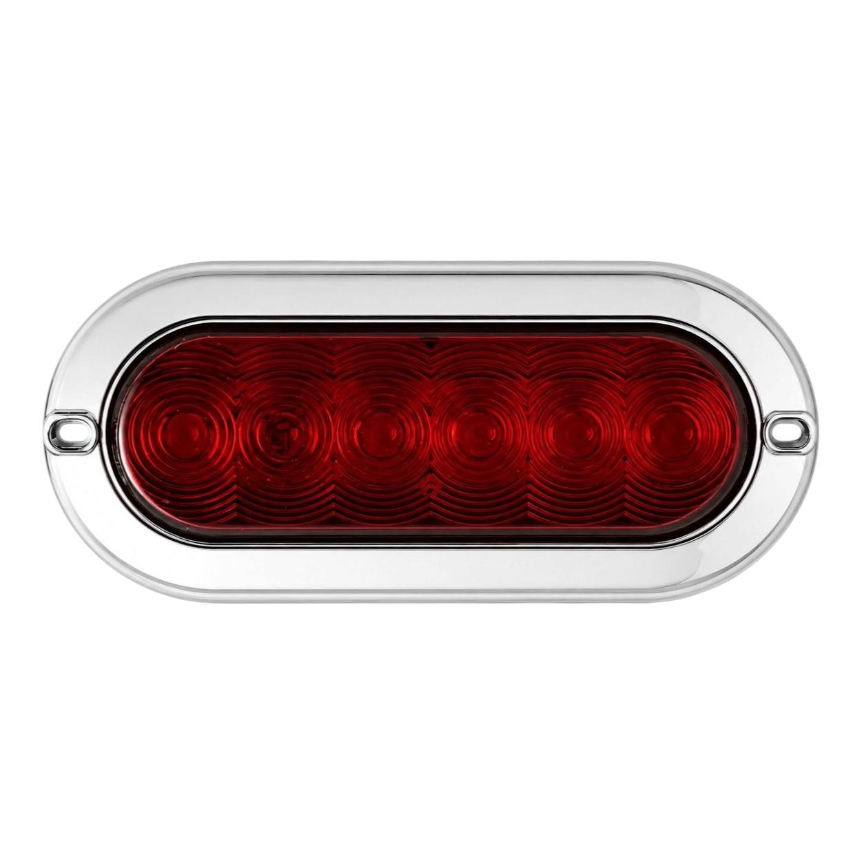 Plafón ovalado rojo  de 6" con 6 LED