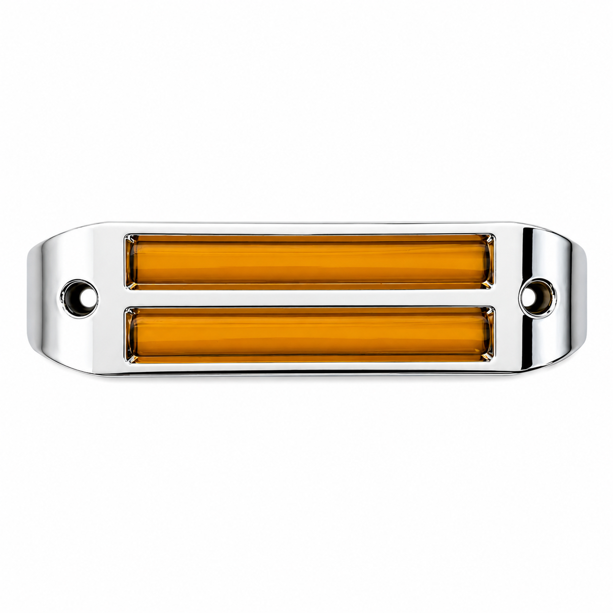 Plafón LED cromado doble rayo ámbar